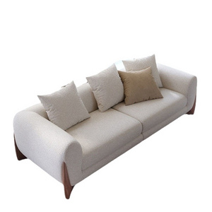 Oem Sofa Factory Wholesale 1/2/3/4 Seater Stain Resistant Boucle Couch Performance Fabric Upholstery Cream Teddy Fleece Sofa