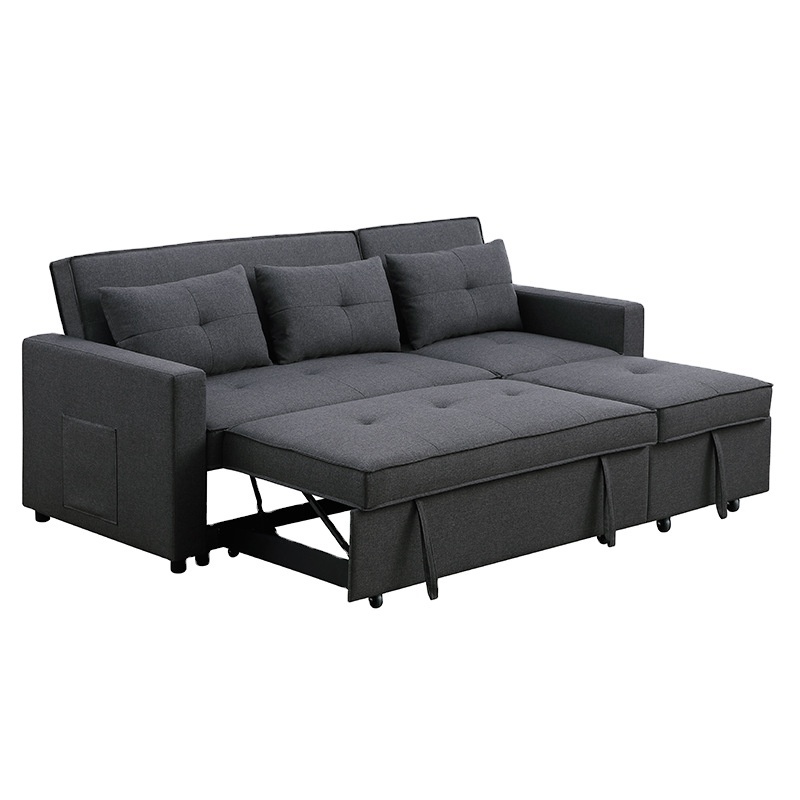 Reversible Sleeper Sofa Chairs Customized Faux Leather Velvet Performance Fabric Sectional Foldable Couch With Pull Out Bed