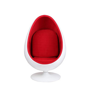 Stylish Comfy Curved Shape 360 Degree Swivels Sturdy Aluminum Base Soft Plush Accent Fabric Or Leather Upholstered Egg Pod Chair