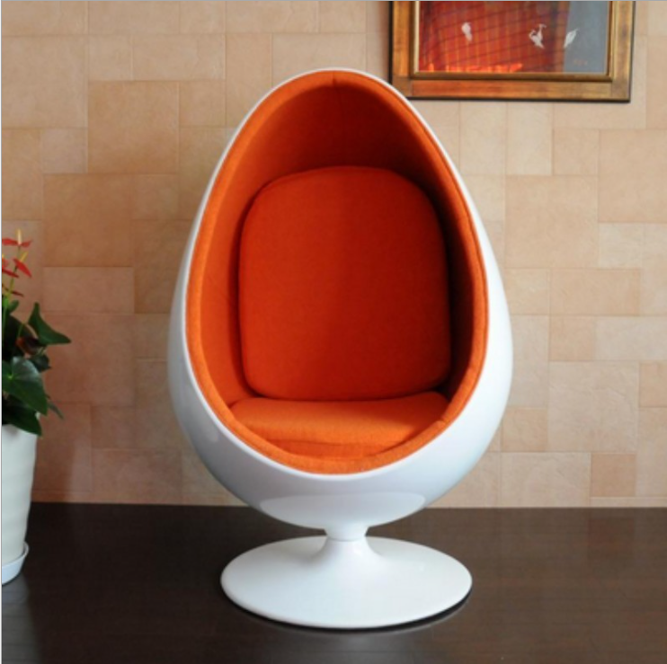 Stylish Comfy Curved Shape 360 Degree Swivels Sturdy Aluminum Base Soft Plush Accent Fabric Or Leather Upholstered Egg Pod Chair