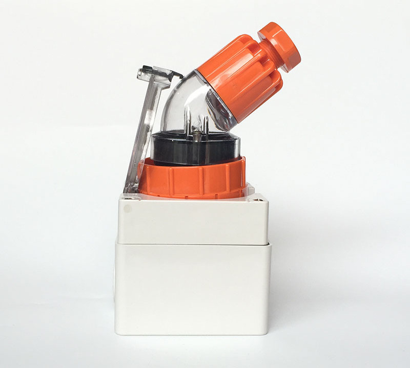 Industrial socket 56PA320 - 250V 20A 3 Round Pin Angle Plug in Electric Orange industry plug