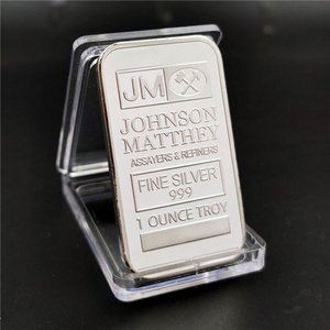 UK 1 Ounce Troy Silver Plated Collectibles Coin Replica 1 OZ Find Clad 9999 JM Johnson Matthey American Silver Bullion Bars