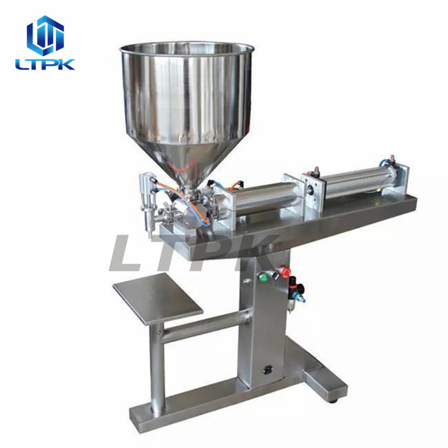 Vertical pneumatic thick liquid filling machine for detergent soap shampoo cosmetics cream jars bottles cans tubes filler