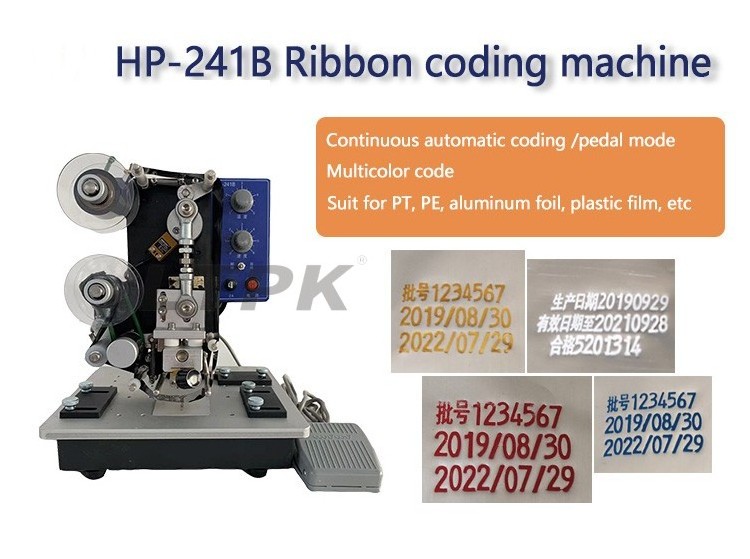 hp 241b hp241 semi automatic electric ribbon date printer coder coding machine