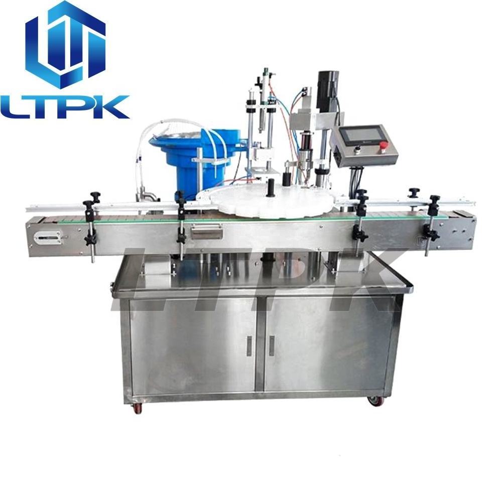 Automatic Piston Pump Monoblock Rotary Small Glass Round Essential Oil Bottle Liquid Cosmetic Lip Gloss Filling Capping Machine