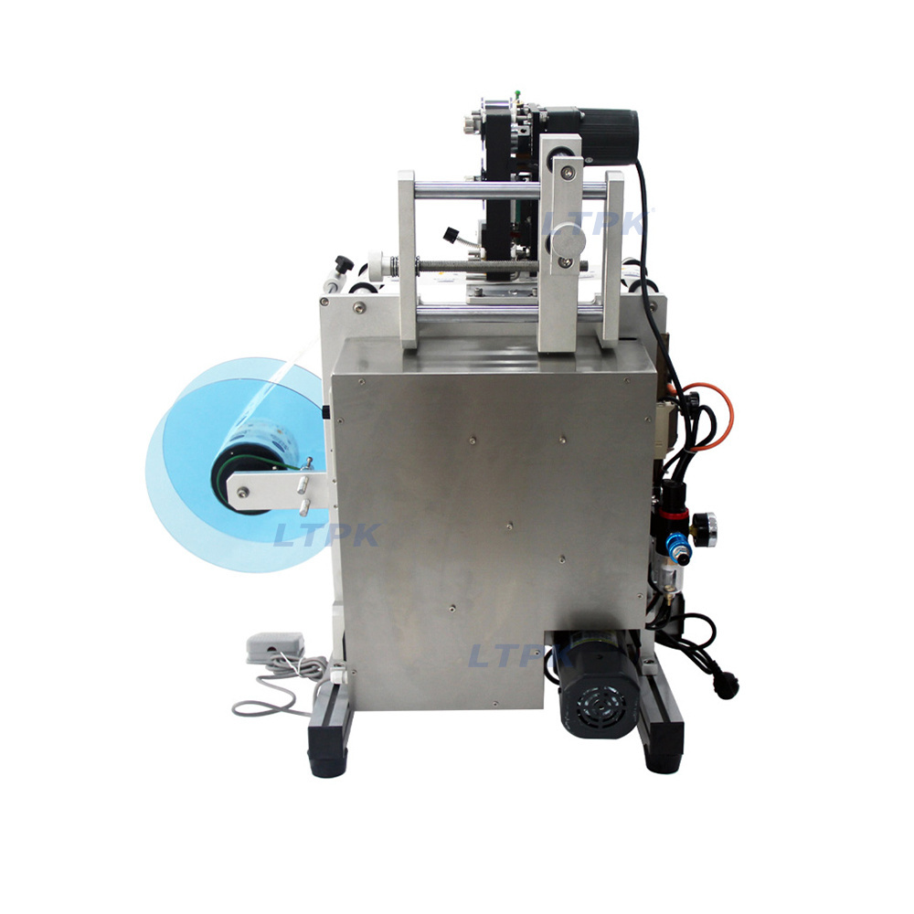 Semi automatic labeler Round Plastic water wine beer cans tube vial pet glass bottle labeling machine