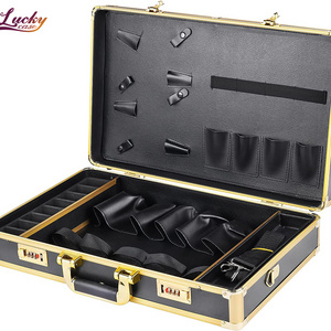 Professional Barber Case, Stylist Tool Box Organizer Barber Box with Shoulder Strap for Clippers, Scissors, Barber Supplies