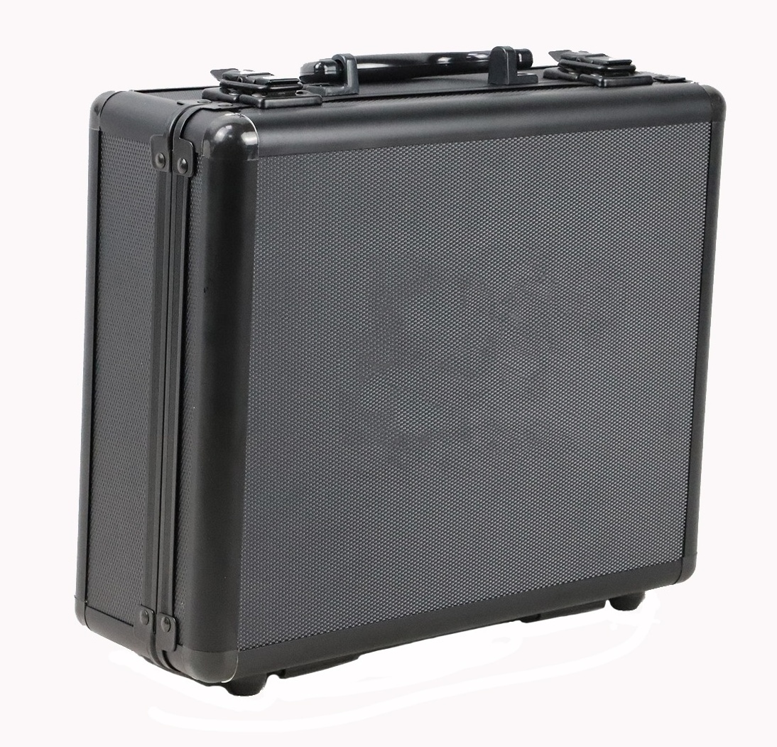 Black Small size Customized Portable Aluminum case with Pick&Pluck foam Insert Aluminum Briefcase