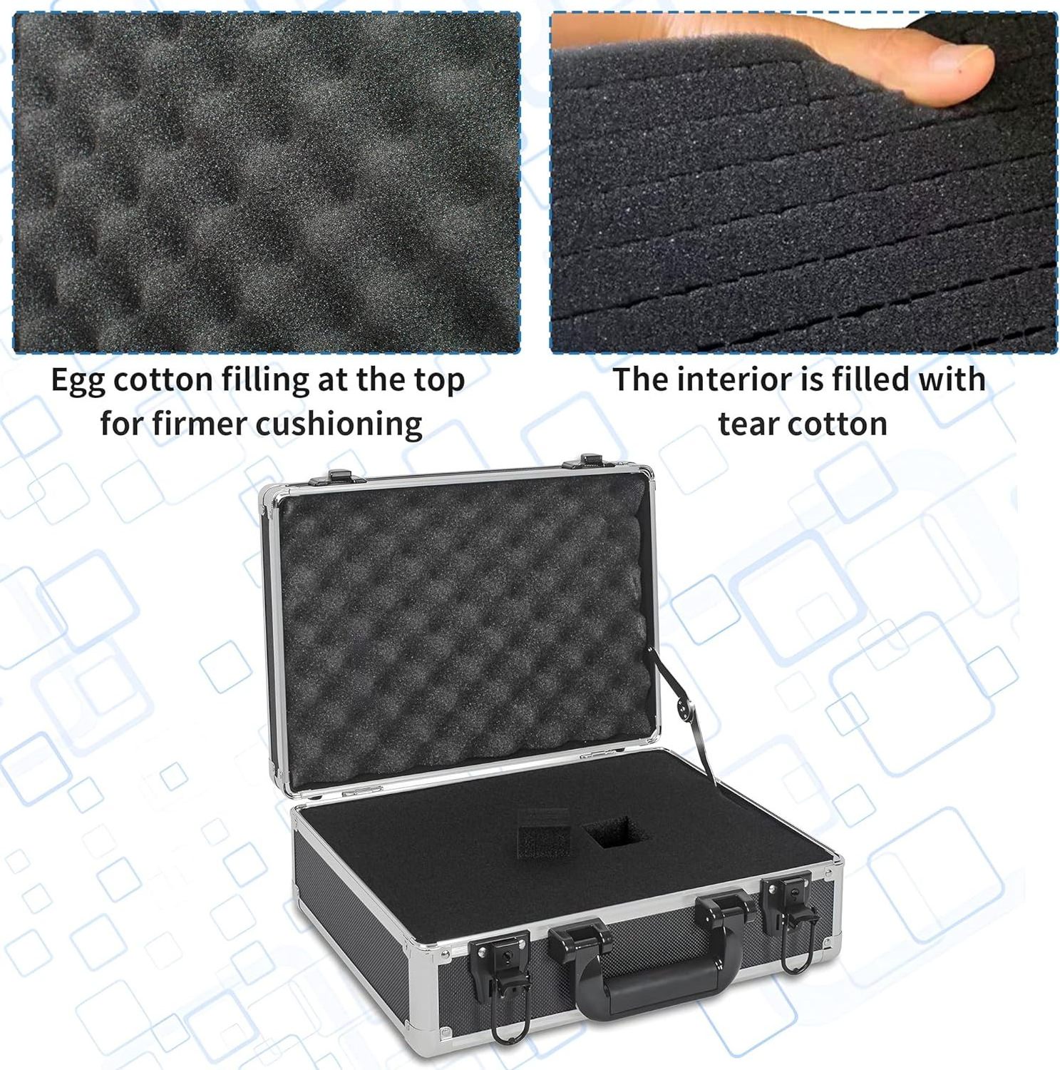 Professional Aluminum Microphone Case with Camera Gear Ideal for Wireless Mic System Storage Customizable Pre-Diced Foam Case