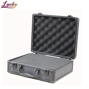 Black Small size Customized Portable Aluminum case with Pick&Pluck foam Insert Aluminum Briefcase