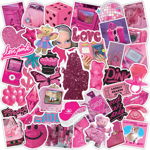 50pcs Cute Barbie Girls Stickers Art Pink Cartoon Sticker Decal for Diary Phone Luggage Skateboard Toys Decorative Gift