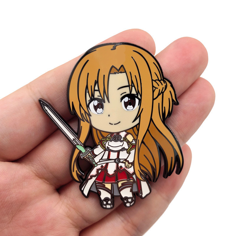 Anime Sword Art Online Cartoon Character Yuuki Asuna School Bag Decorative Brooch