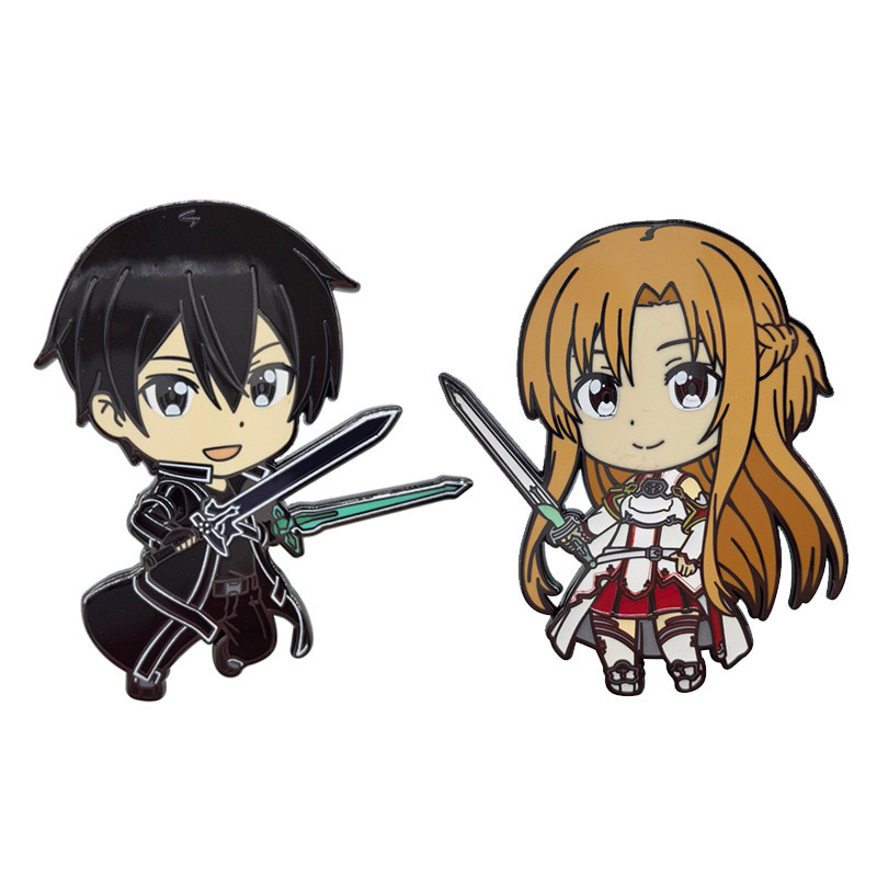 Anime Sword Art Online Cartoon Character Yuuki Asuna School Bag Decorative Brooch