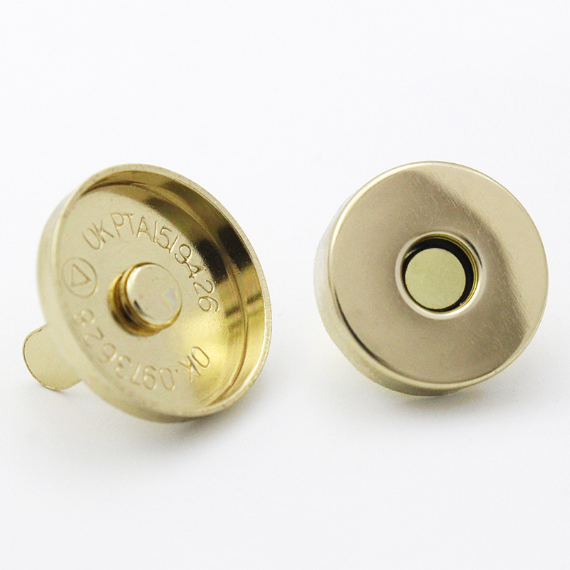 Wholesale High Quality Gold Round Magnetic Snap Fasteners Handbag Purse Metal double foot made in China