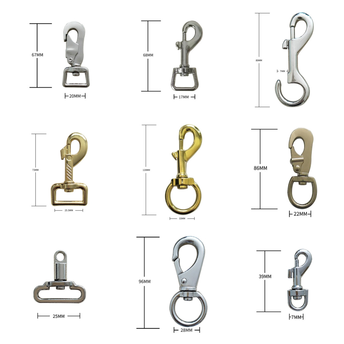 manufactory 3/8 swivel snap multi-function durable metal snap hook dog hook for garment for bag