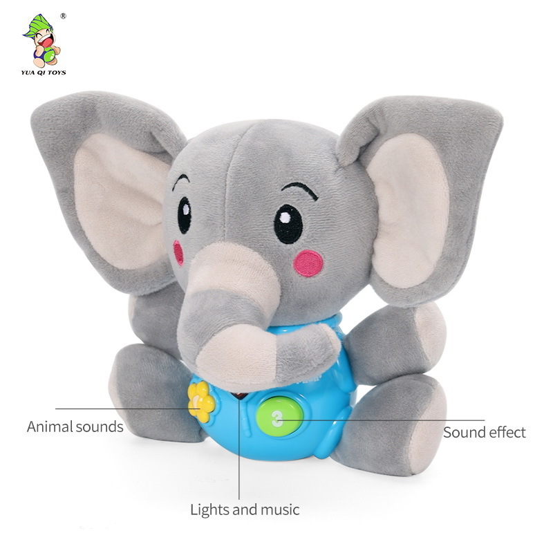 Singing music talking toy Interactive Soft Stuffed Animal Toy Peekaboo Elephant Electronic Plush Toys