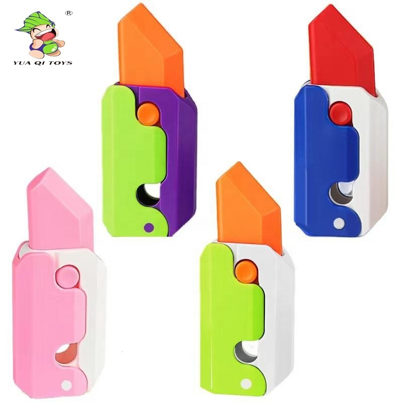 YQ Hot Selling Tiktok 3D Radish Knife Stress Relief Toy Carrot Knife Shape-shifting For Kids