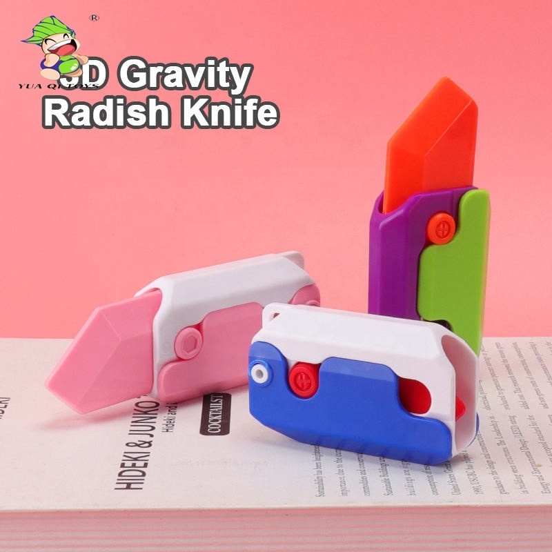 YQ Hot Selling Tiktok 3D Radish Knife Stress Relief Toy Carrot Knife Shape-shifting For Kids