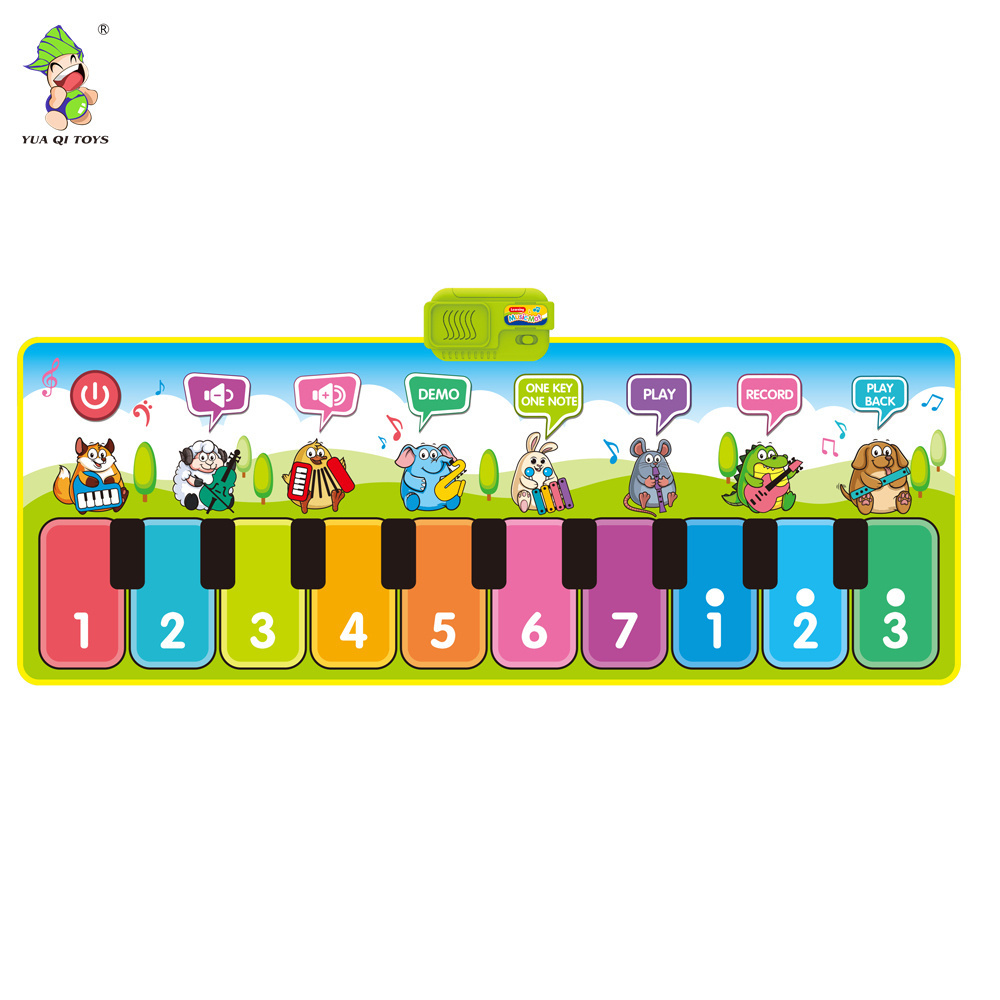 Musical Piano Mat19 Keys Keyboard Play Mat Children Foot Touch Play Portable Musical Blanket Build-in Speaker 51.2'' X18.9''