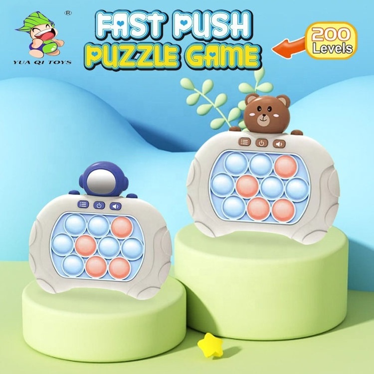 YQ Quick Push Bubble Competitive Game Quick Push Light Up Pop Game Fidget Toys Puzzle Game