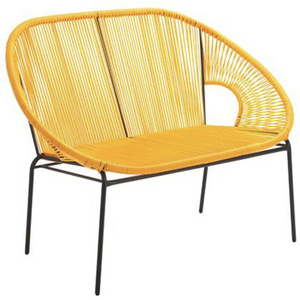 Wholesale Acapulco Bench Two Seater Rattan Chair Plastic Furniture Rattan Outdoor String Chaise Relax Sleeping Chair