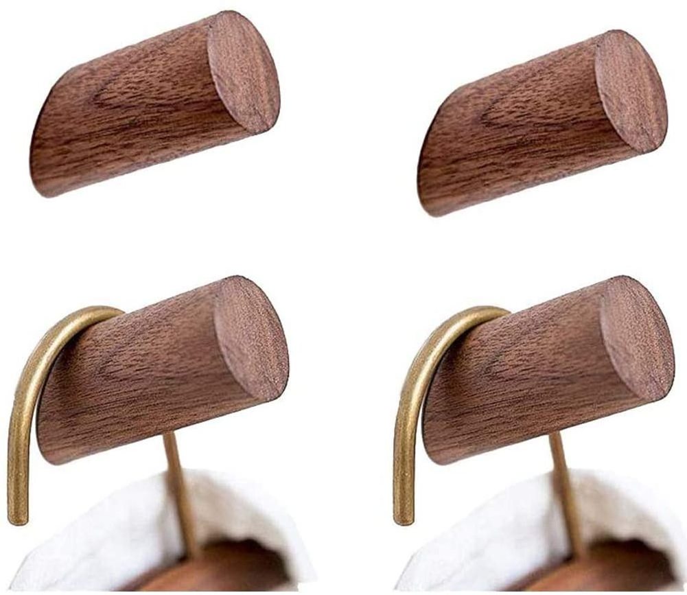 Wood Wall Hooks, Coat Hooks Wall Mounted |  Wooden Hooks Heavy Duty Robe Hook Hat Rack | Hooks for Hanging Bathroom Towels