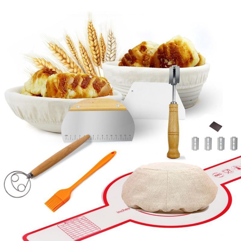 Yeast bread Starter kit Silicone strip bread basket kit Scraper used for bread dough baking cake frosting basket kit