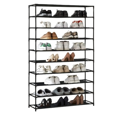 50 Pair Shoe Rack Organizer Black Shoe Rack Non-Woven Fabric Shoe Storage Cabinet CNLF