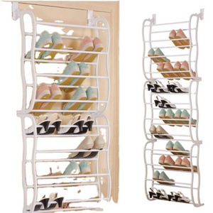 12 Layer 36 Pairs Organizer Storage Plastic Metal Foldable Living Display Hanging Wall Mounted Over The Door Shoe Racks CNLF