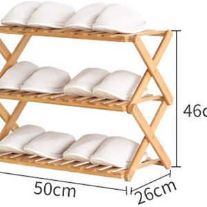 Combohome 3 Tier Multifunctional Folding Bamboo Shoe Rack Shoe Storage Stand