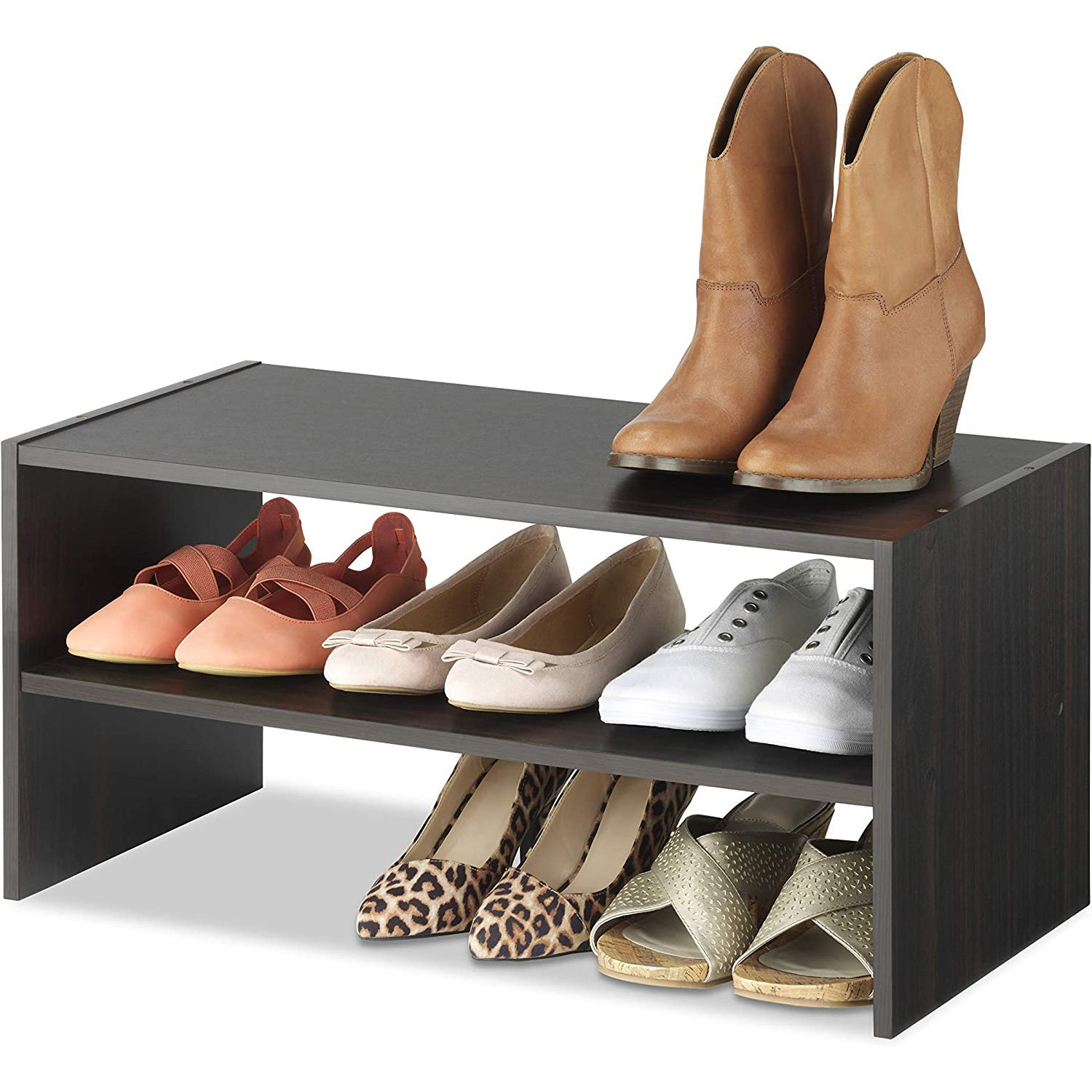 Bamboo 3 Tier Shoe Rack Bench Premium Shoe Organizer or Entryway Bench Perfect for Shoe Cubby