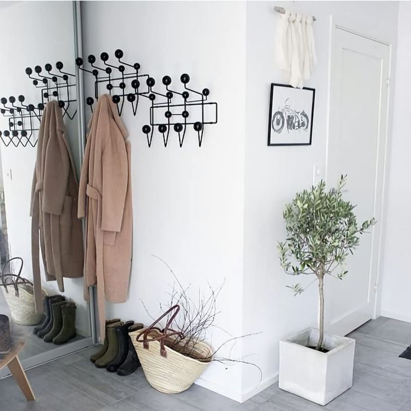 Entryway Metal Clothes Bar Pipe Wall Mounted Clothing Industrial Pipe Bathroom Garment Hanging Coat Rack