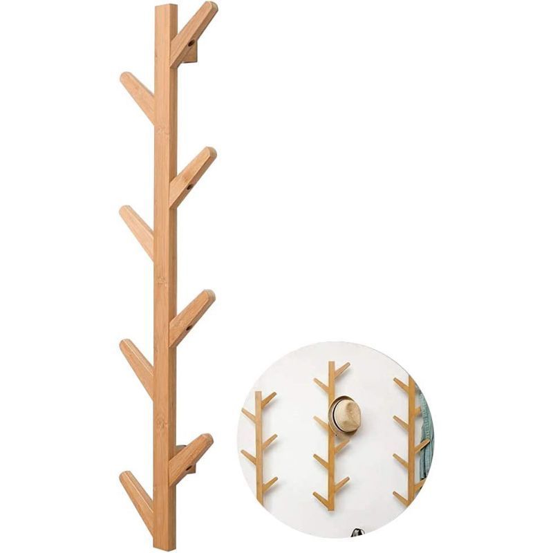 Accordion Style Expandable Wall Wooden Coat Rack 13 Hooks (Pegs) Hang Hats Jackets Coffee Mug Purses Necklaces Towels Leash