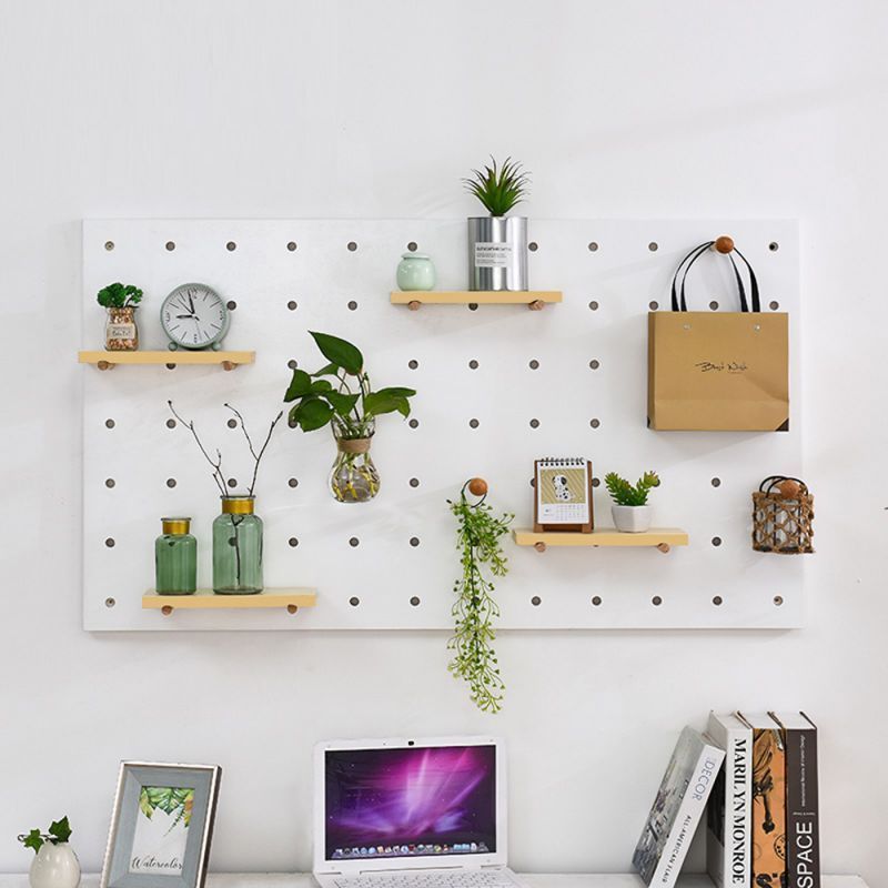 Wall Mounted Shop wall display Storage organizer Plywood peg board wall wooden pegboard with shelves