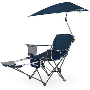 Umbrella Footrest Camping Picnic Beach Chair Foldable Outdoor Recliner  Fish Chair