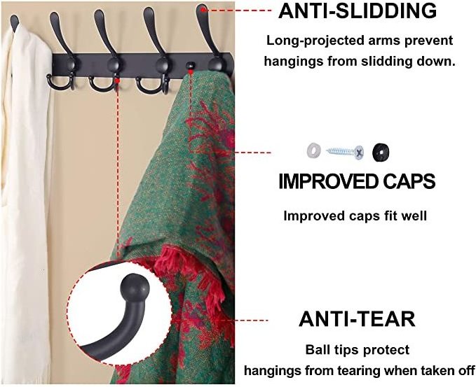 Wall hanger stainless steel metal clothes hook rack is suitable for coat hat towel wallet nightgown