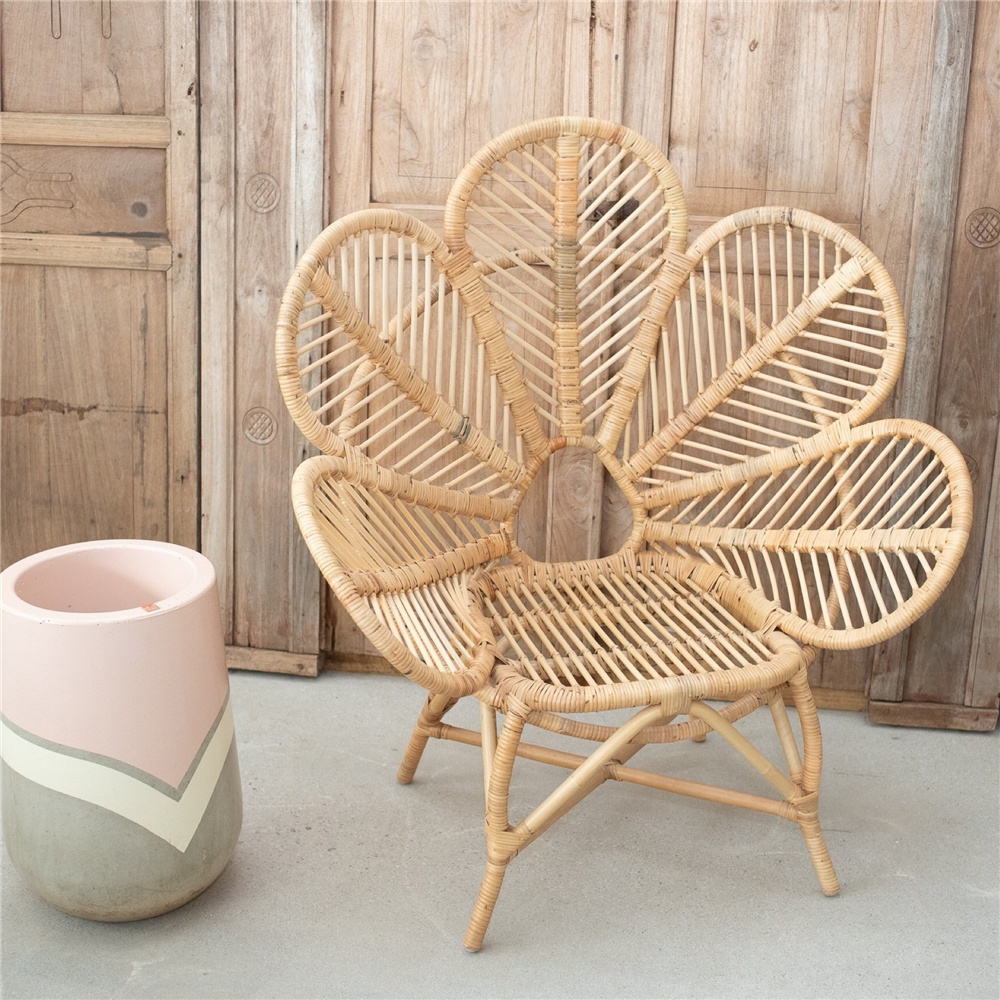 Flower Rattan Chair Vintage Furniture Handmade Flower Chair Outdoor Furniture Eco-friendly Modern Garden Egg Shape Chair