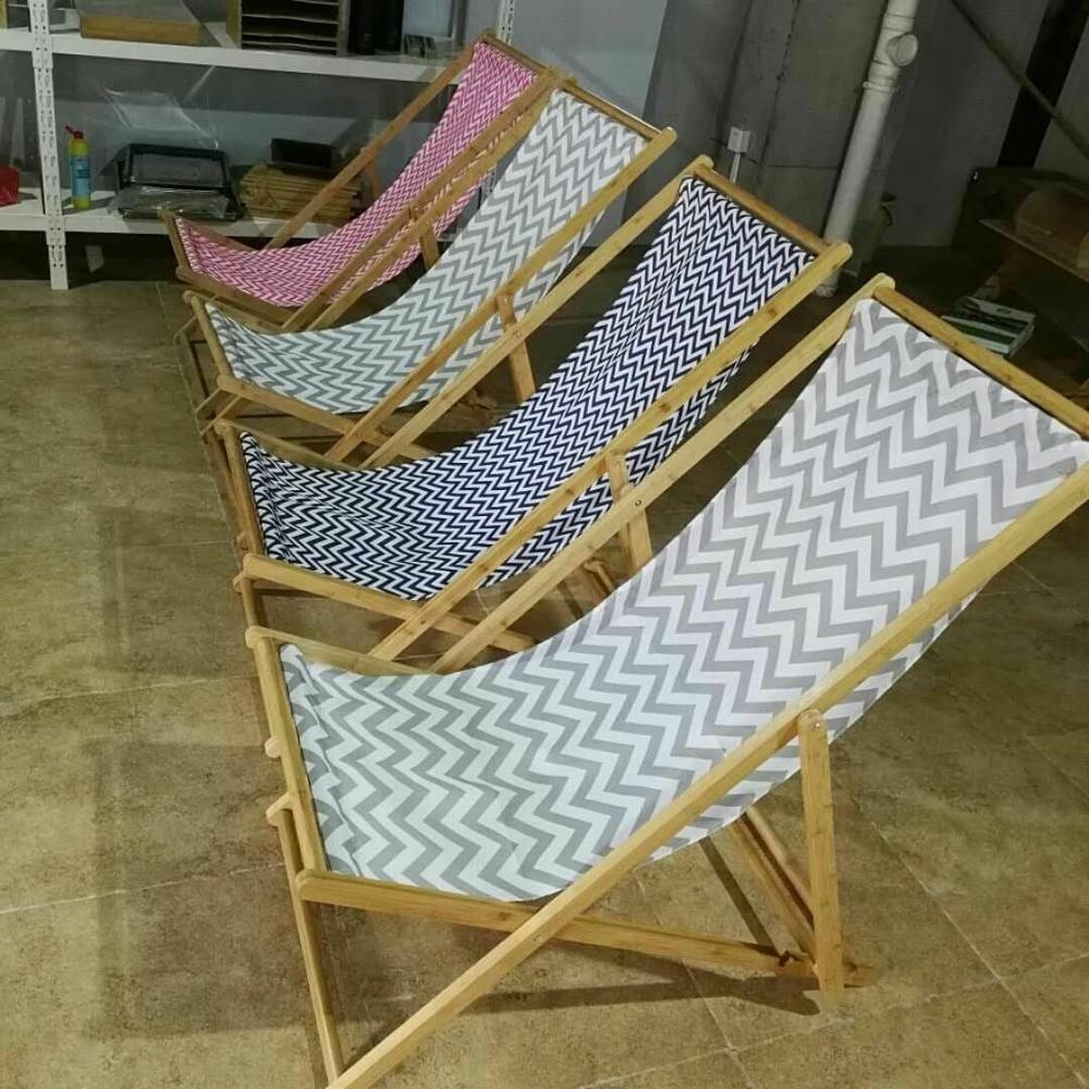 Adjustable Outdoor Furniture Mueble Para Exteriores Swimming Pool Lounge Folding Bamboo Wood Beach Chair