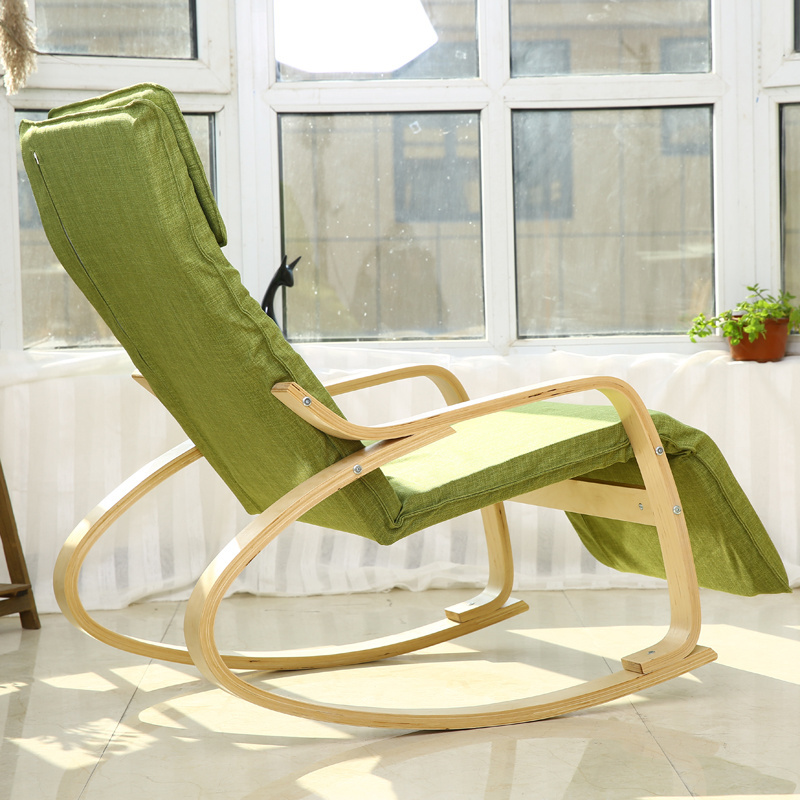 2023 CNLF hot sale natural solid wood rocking chair in indoor