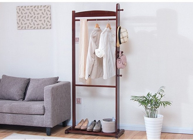 Factory direct sale solid wood coat rack in bedroom