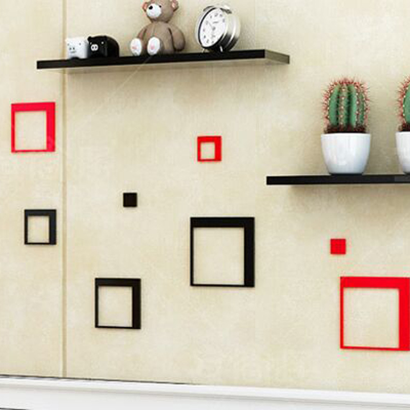 New High Quality Red Wall Decoration 3D Wooden Wall Sticker in Interior