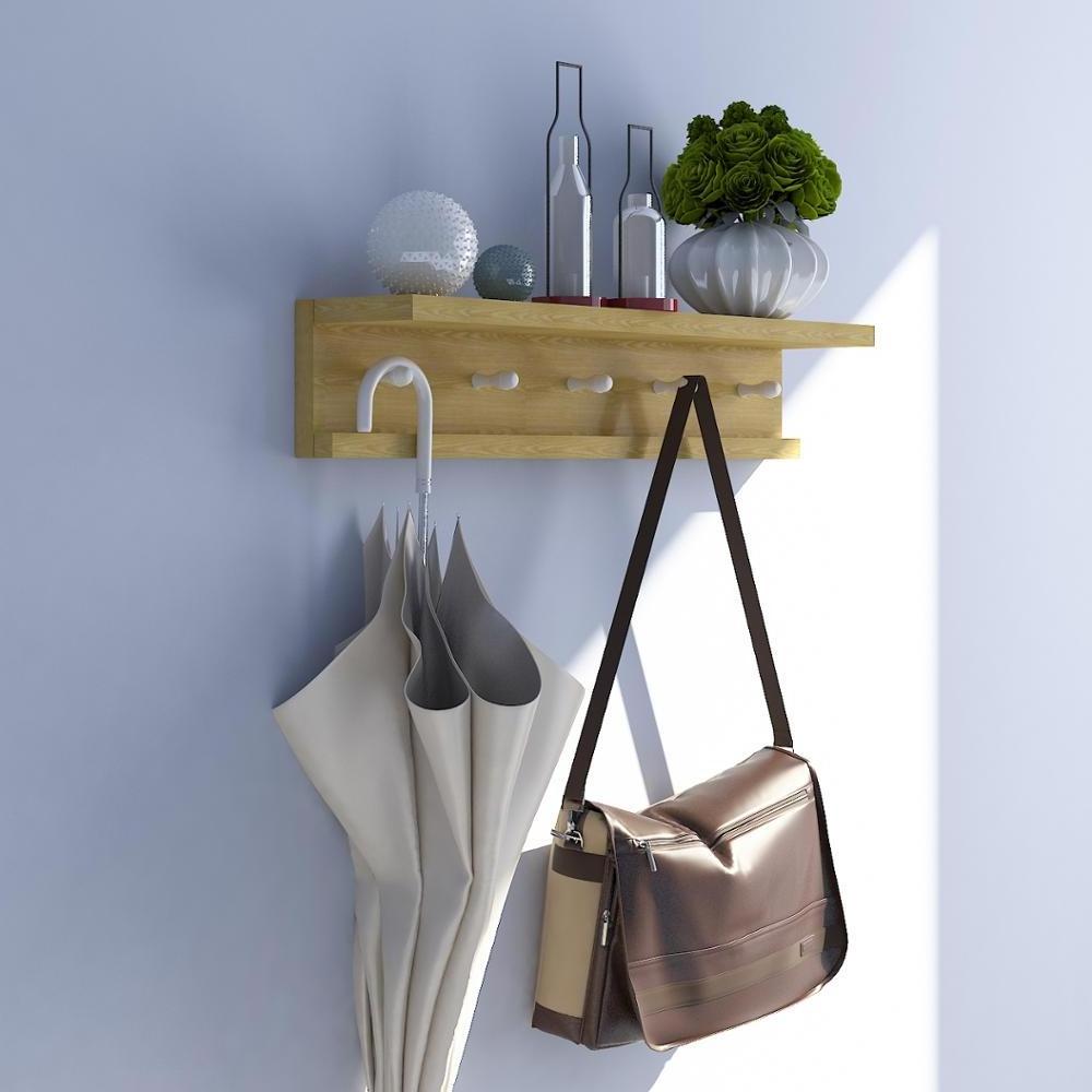 Free Sample Log  Wood Wall Mounted Coat Rack Shelf With Shelf