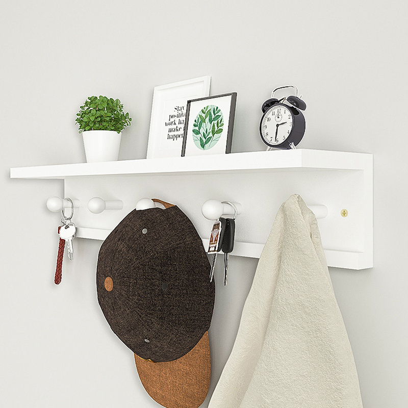 Free sample 2019 new design wall-mounted coat rack with wall shelf