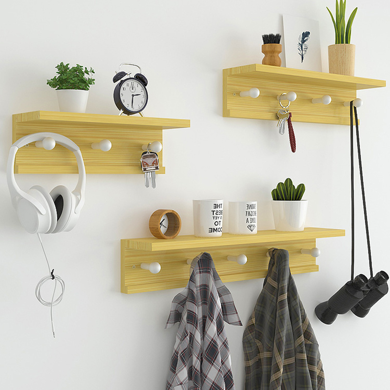 Free sample 2019 new design wall-mounted coat rack with wall shelf