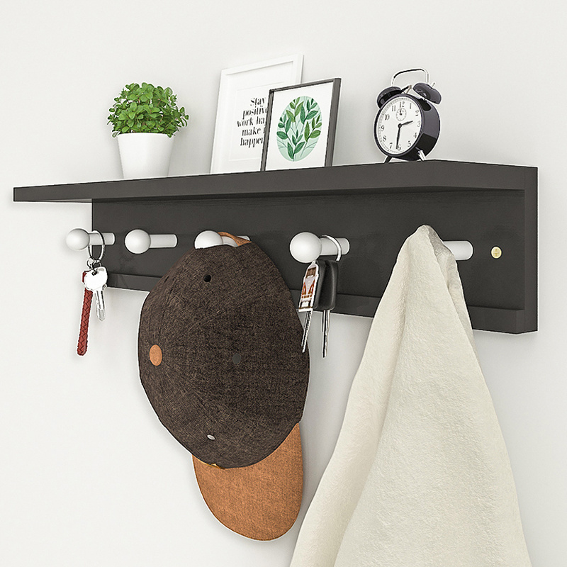 Free sample 2019 new design wall-mounted coat rack floating shelf