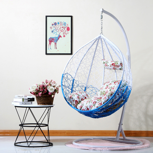 Casual outdoor hanging chair PE rattan wicker single swing chair in outdoor