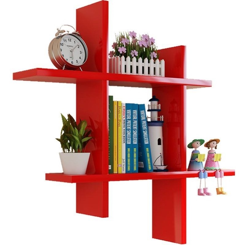 Free Sample  Furniture Wooden Wall Hanging Shelf Living Room