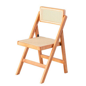 Cafe Chair Modern Nordic solid wood woven wicker foldable dining chair Rattan Home furniture Home Scandinavian wood chair