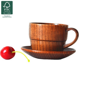 Factory direct sale wooden creative gift handle tea cup coffee cup