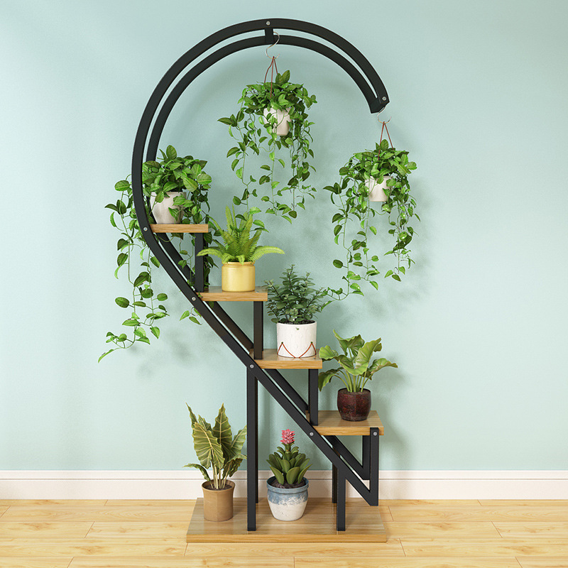 Heart Shape Balcony Flower Rack 75cm Outdoor Decoration Garden Plant Stand, Plant Hanger With Stand for Wedding Decoration